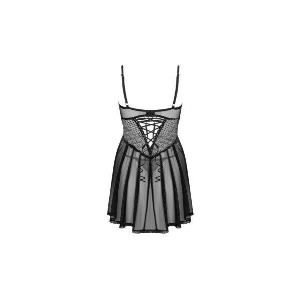 Chemeris babydoll et String - Noire